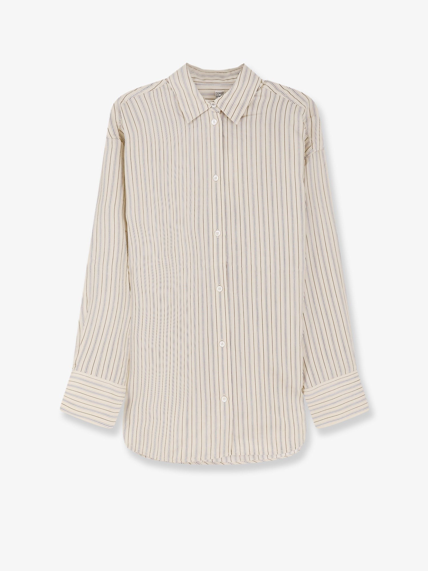 Toteme Women's Striped Silk Shirt Beige