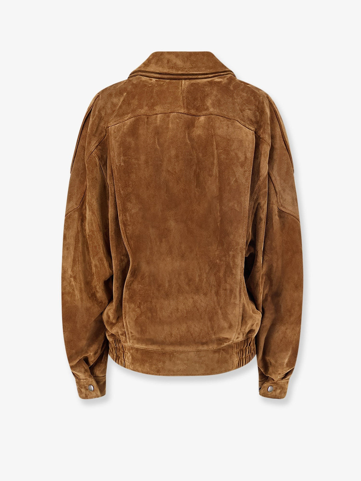 Saint Laurent Women's Oversized Vintage Split Leather Jacket Brown, view 2