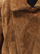 Saint Laurent Women's Oversized Vintage Split Leather Jacket Brown, view 3
