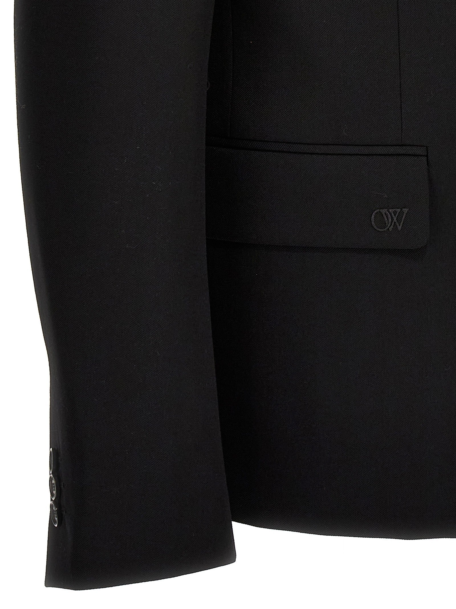 Off-White OW Embroidery Blazer Black