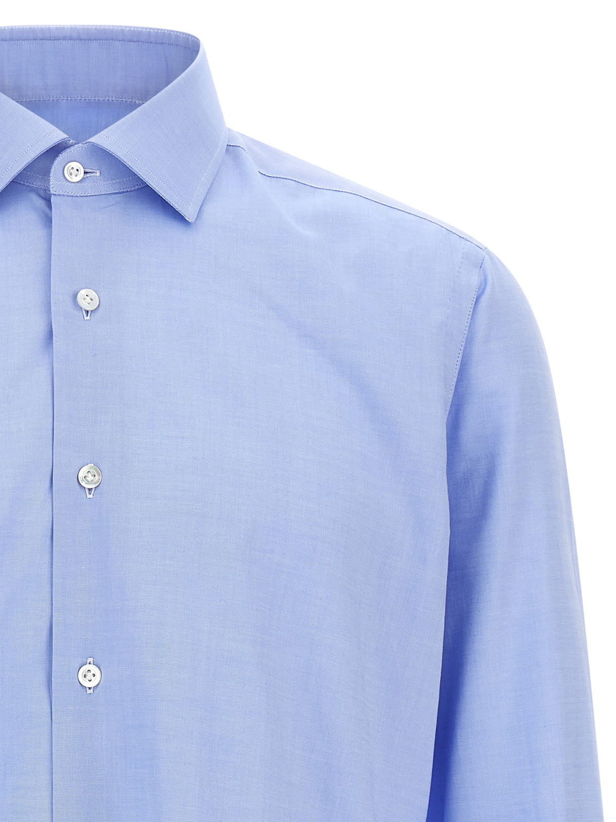 Barba Oxford Cotton Shirt Blue, view 3