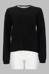 P.A.R.O.S.H women’s maglia black cashmere sweater with subtle ribbed texture and minimalist design