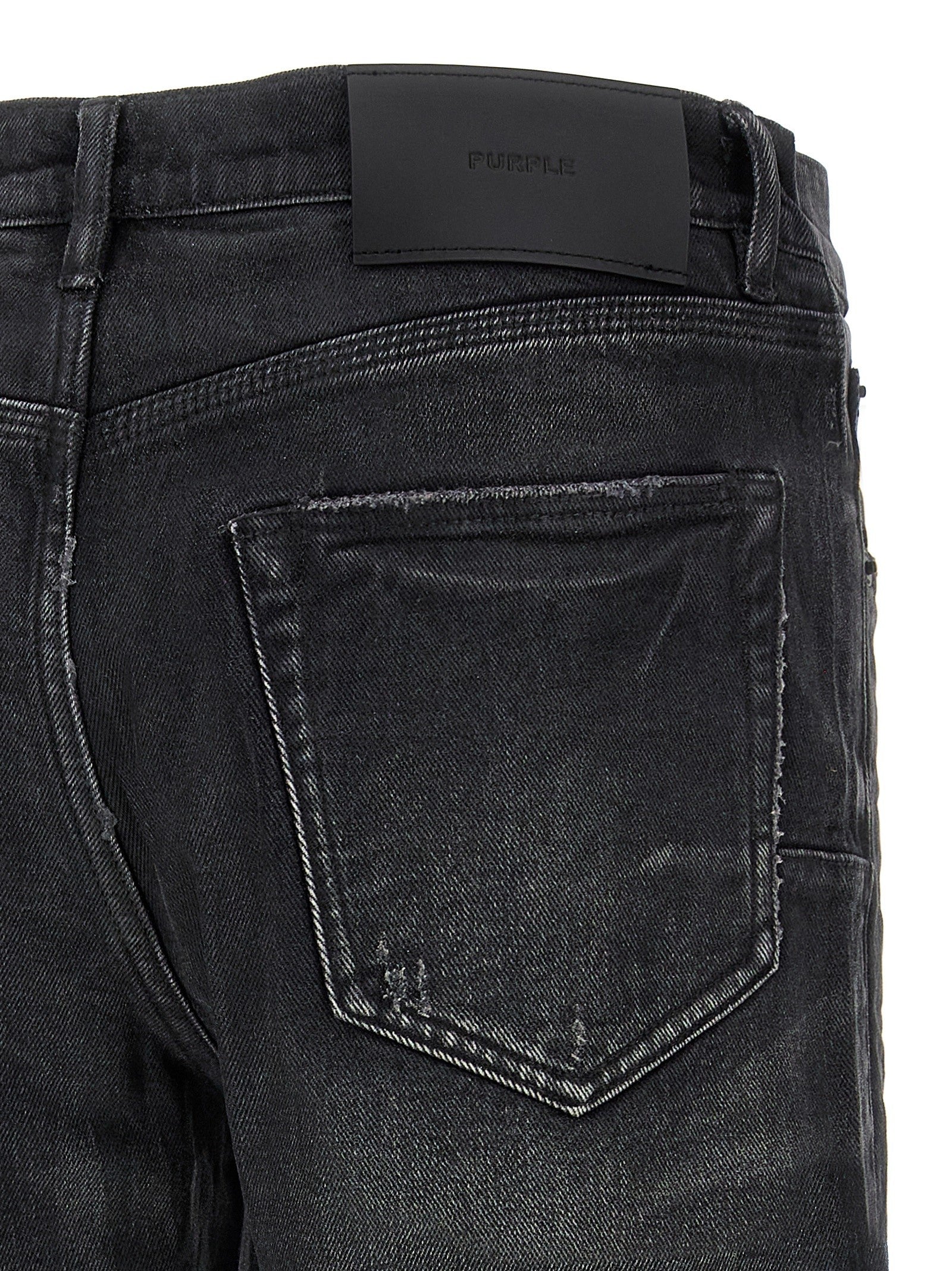 PURPLE BRAND Double Dip Coated Jeans Black