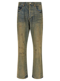 PURPLE BRAND Dirty Oil Repair Jeans Yellow
