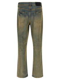 PURPLE BRAND Dirty Oil Repair Jeans Yellow