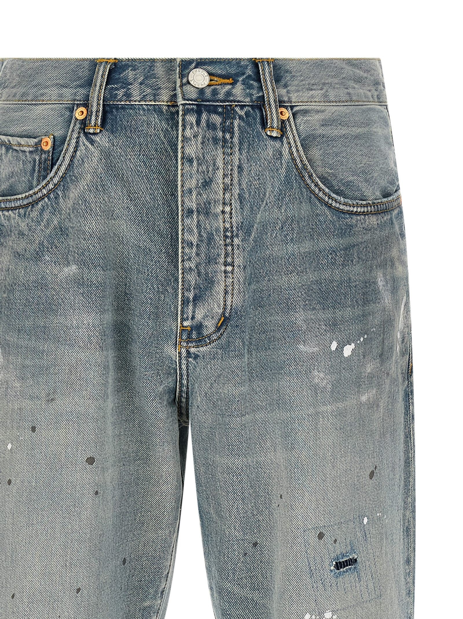 PURPLE BRAND Vintage Slash Paint Jeans Blue