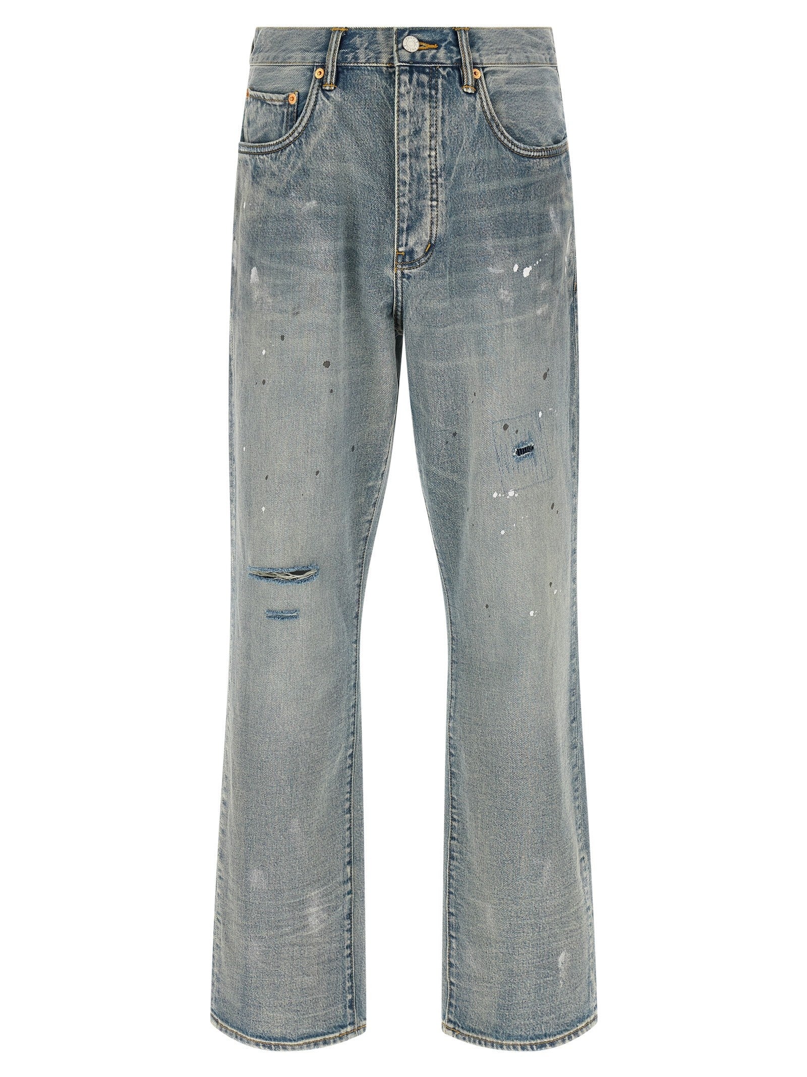 PURPLE BRAND Vintage Slash Paint Jeans Blue