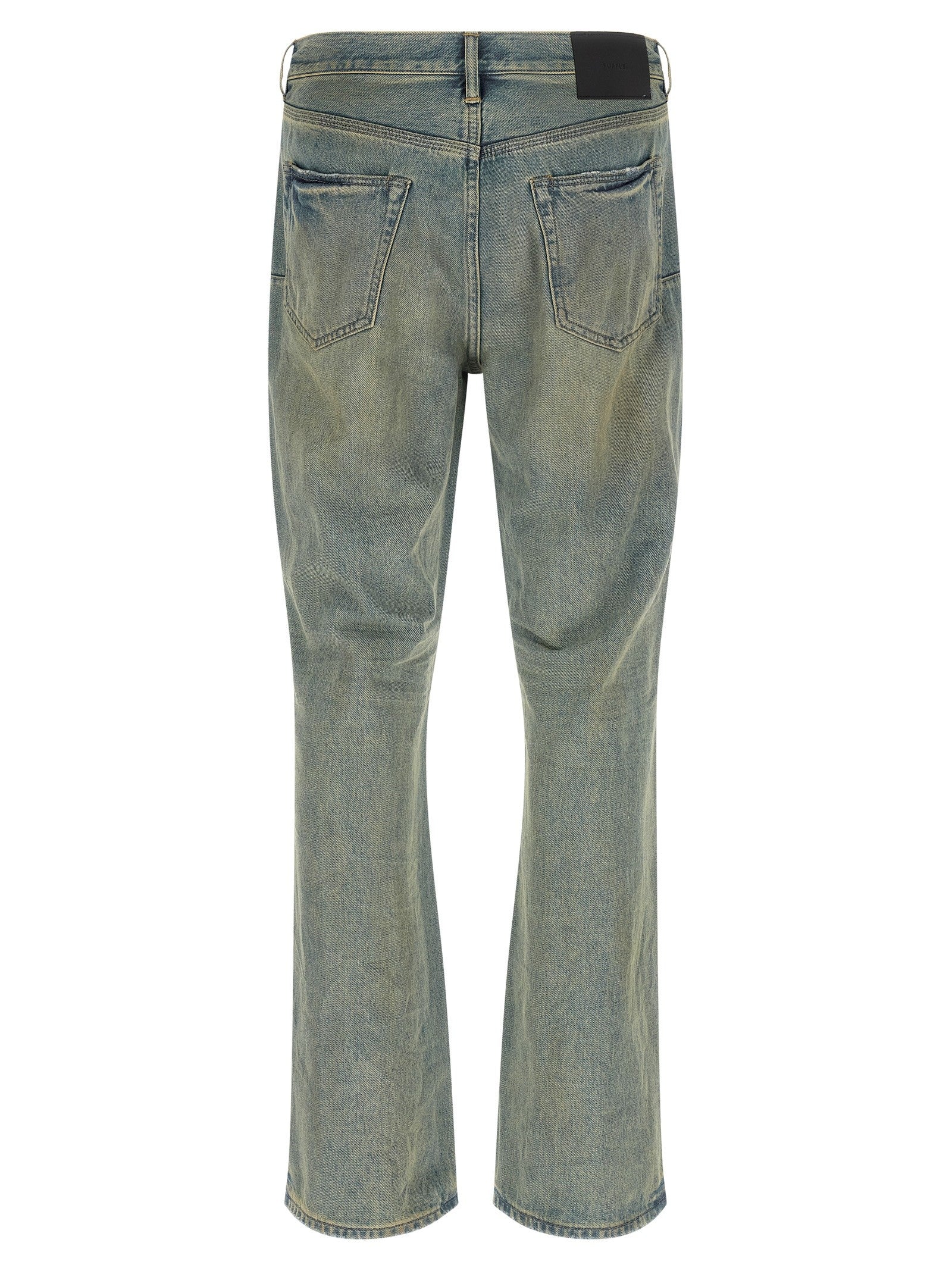 Purple Dirty Fade Rip Boot Jeans Blue