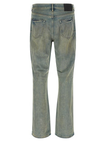 Purple Dirty Fade Rip Boot Jeans Blue