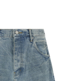 Purple Vintage Dust Bowl Bermuda Shorts Blue
