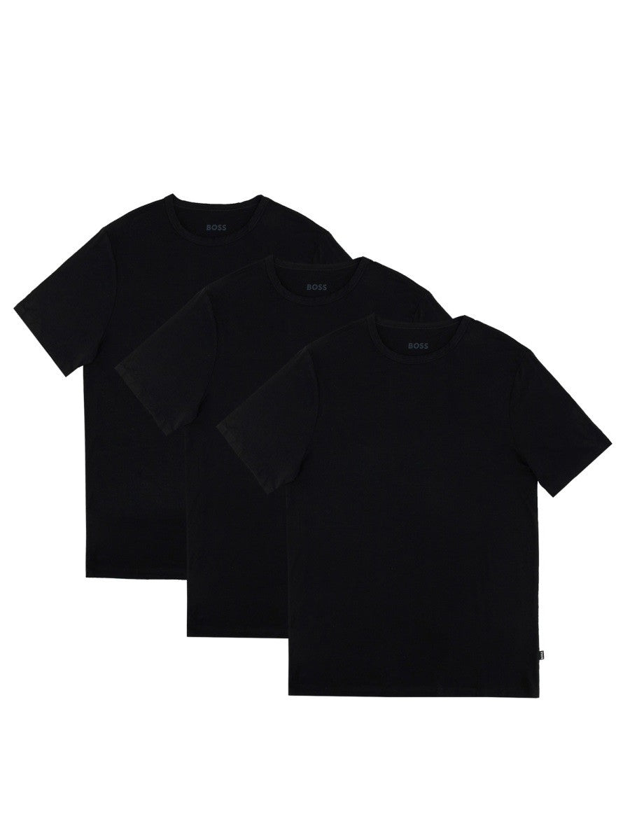BOSS Men's Pack of Three Shirts Black
