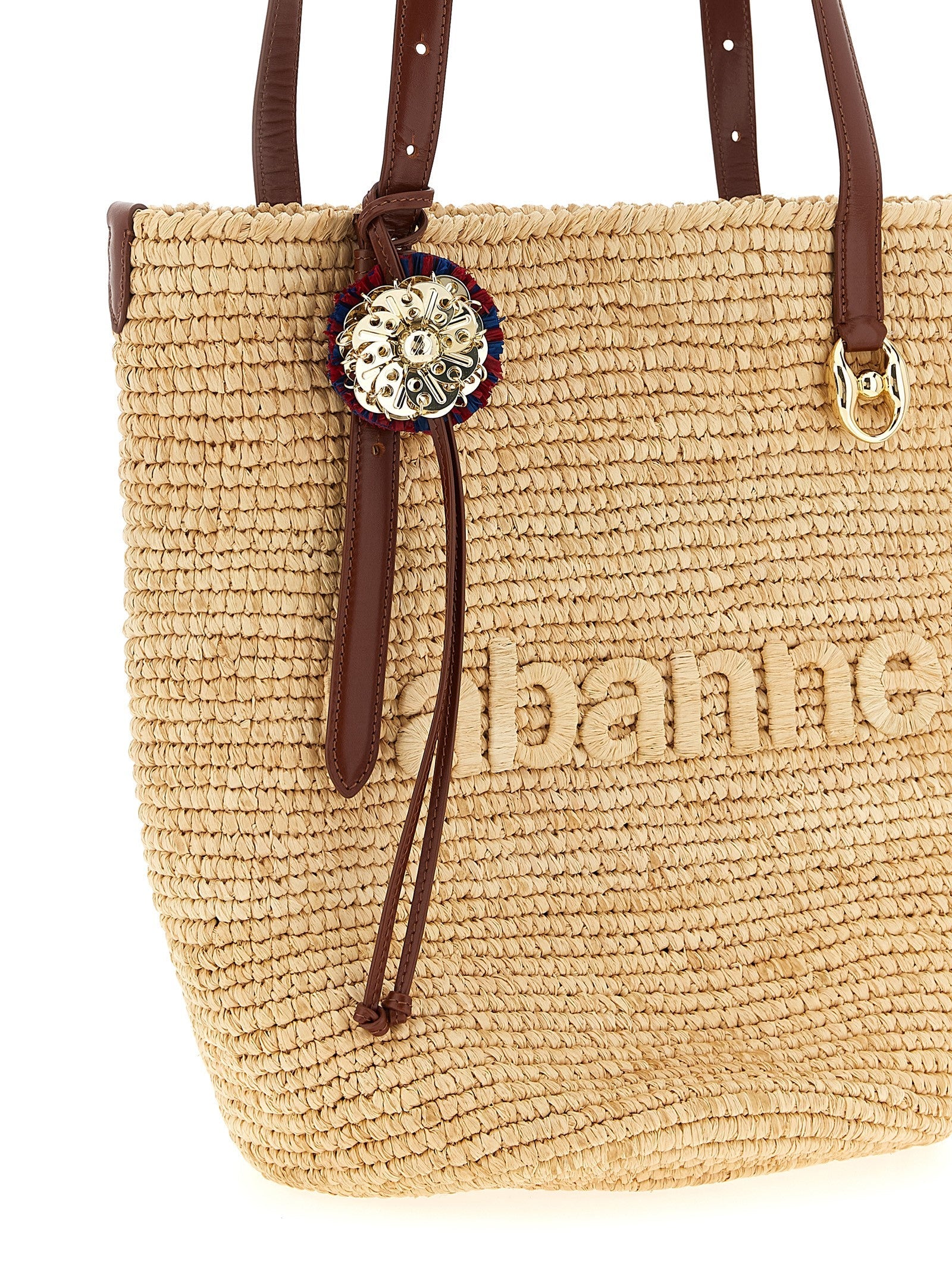 PACO RABANNE - PACO RABANNE - ’Natural Raffia Tote Bag’ shopping bag - Women’s Bags