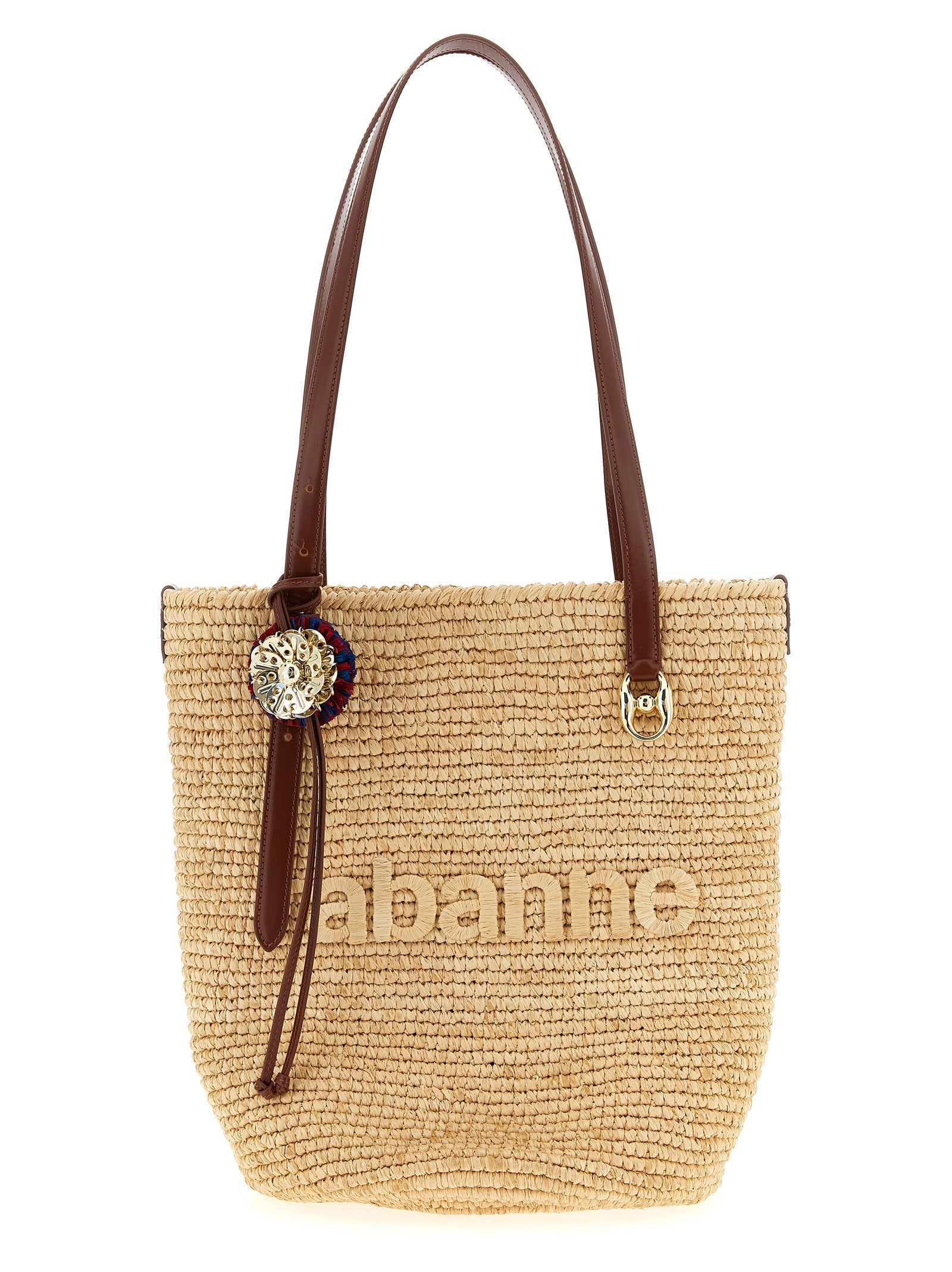 PACO RABANNE - PACO RABANNE - ’Natural Raffia Tote Bag’ shopping bag - Women’s Bags
