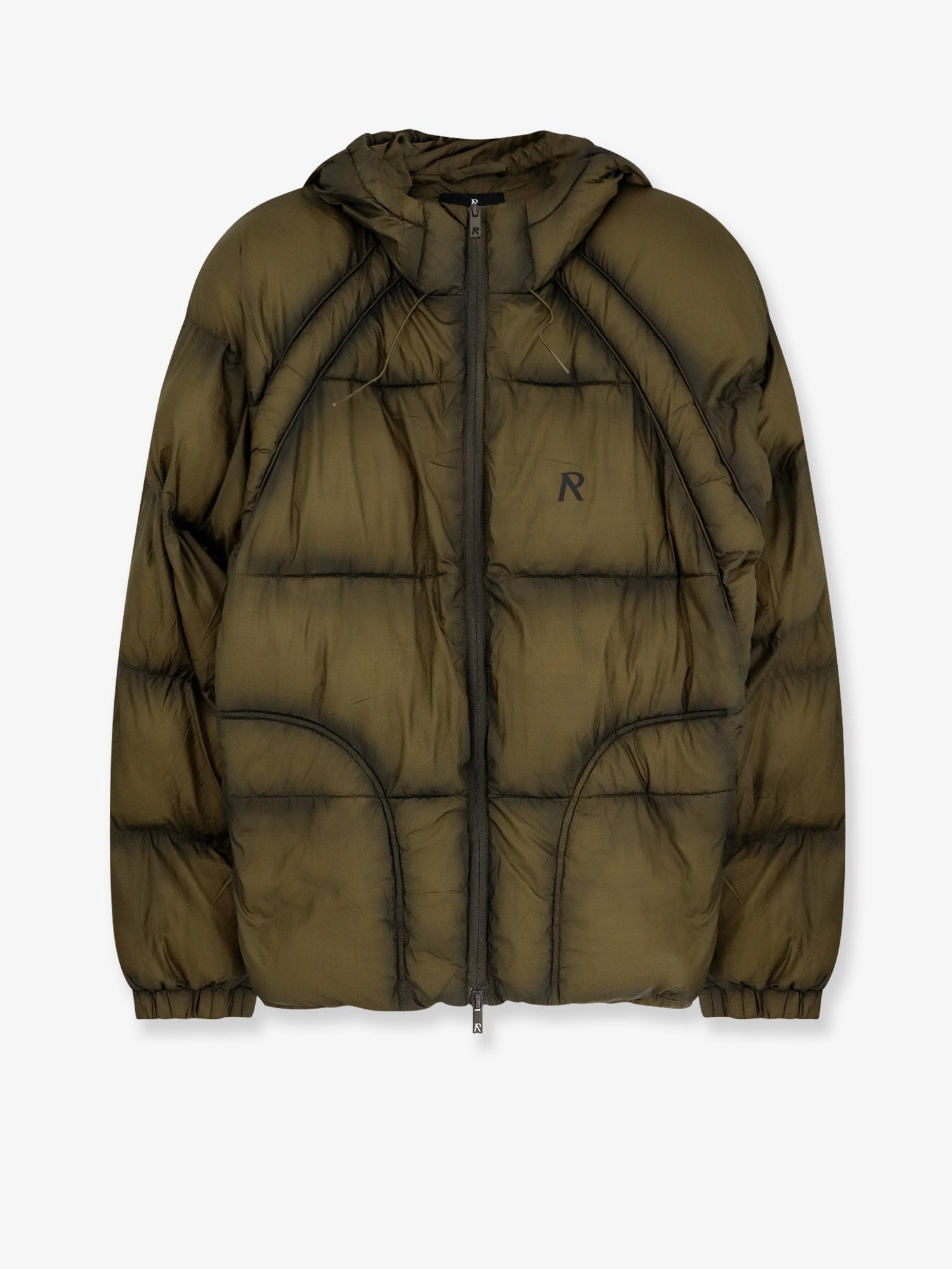 Represent Men's Padded and Quilted Down Jacket Green Represent