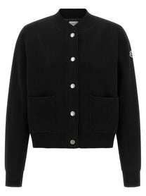 Moncler Padded Back Cardigan Black