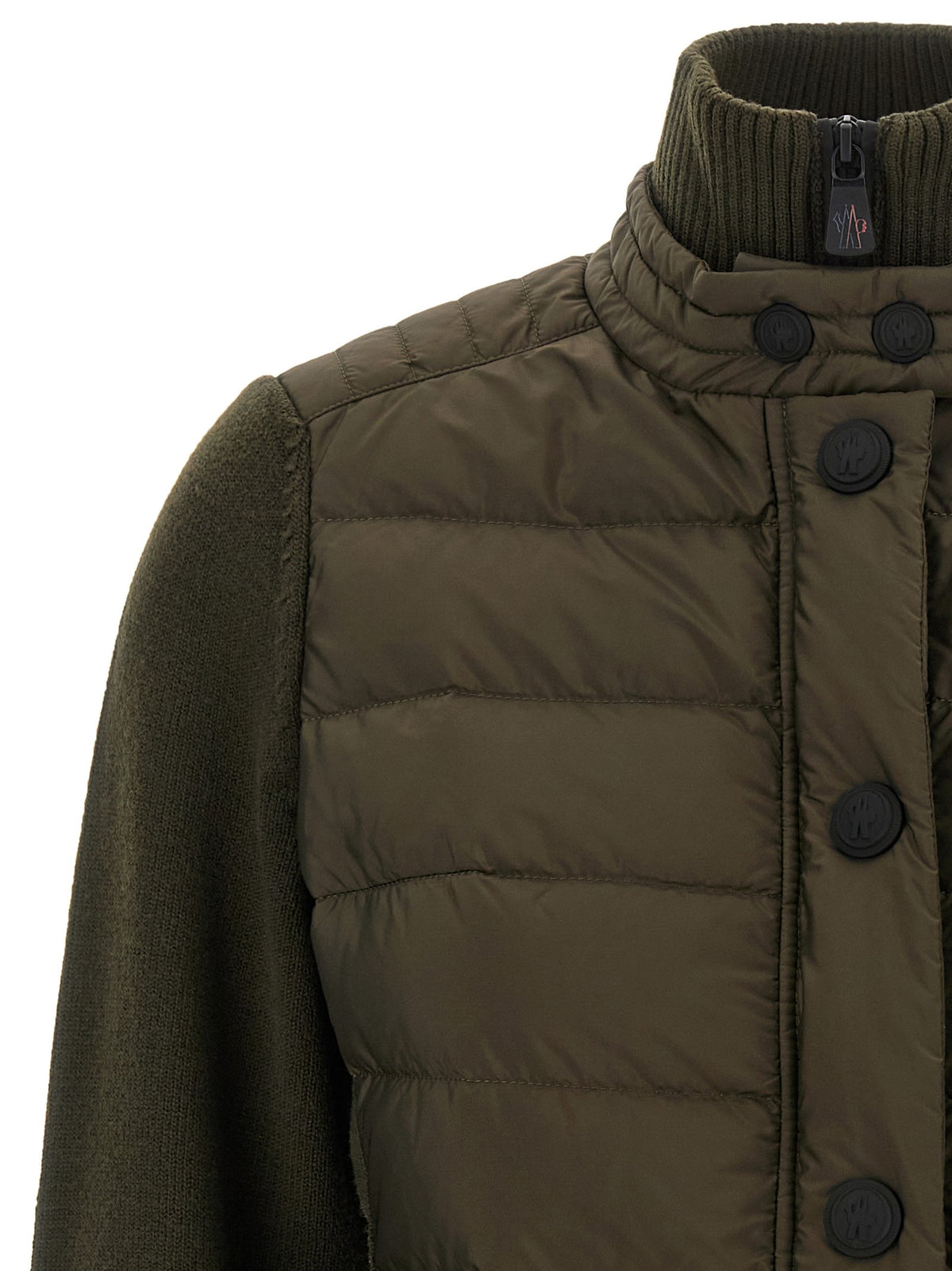 Moncler Grenoble Padded Cardigan Green