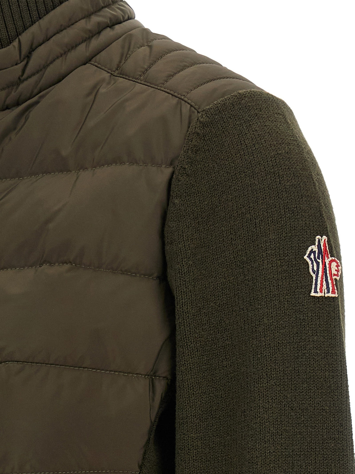 Moncler Grenoble Padded Cardigan Green