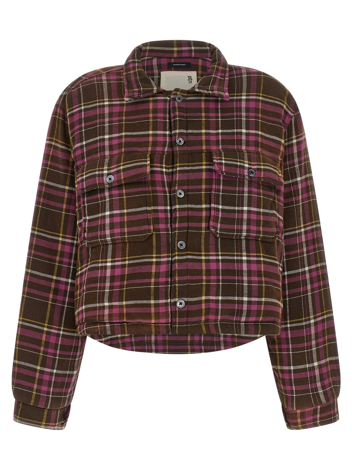 R13 Padded Crop Overshirt Brown