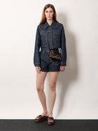 Fendi Women's FF Denim Bolero Jacket Blue, view 2
