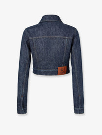 Fendi Women's Padded Denim Jacket Blue