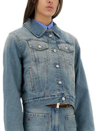 Victoria Beckham Women's Padded Denim Jacket Blue, view 4