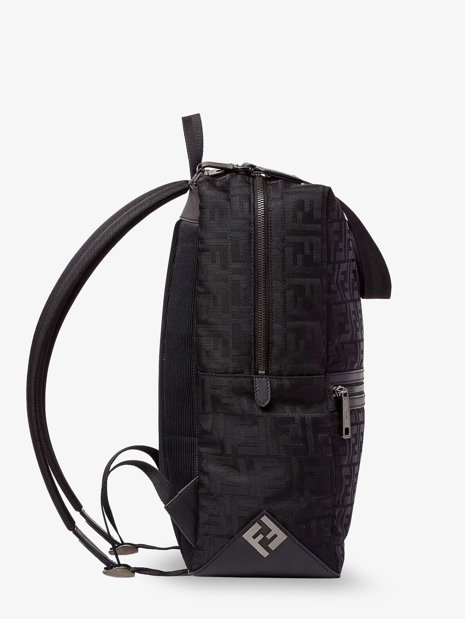 Fendi Men's Padded FF Nylon Fendi Lui Backpack Black