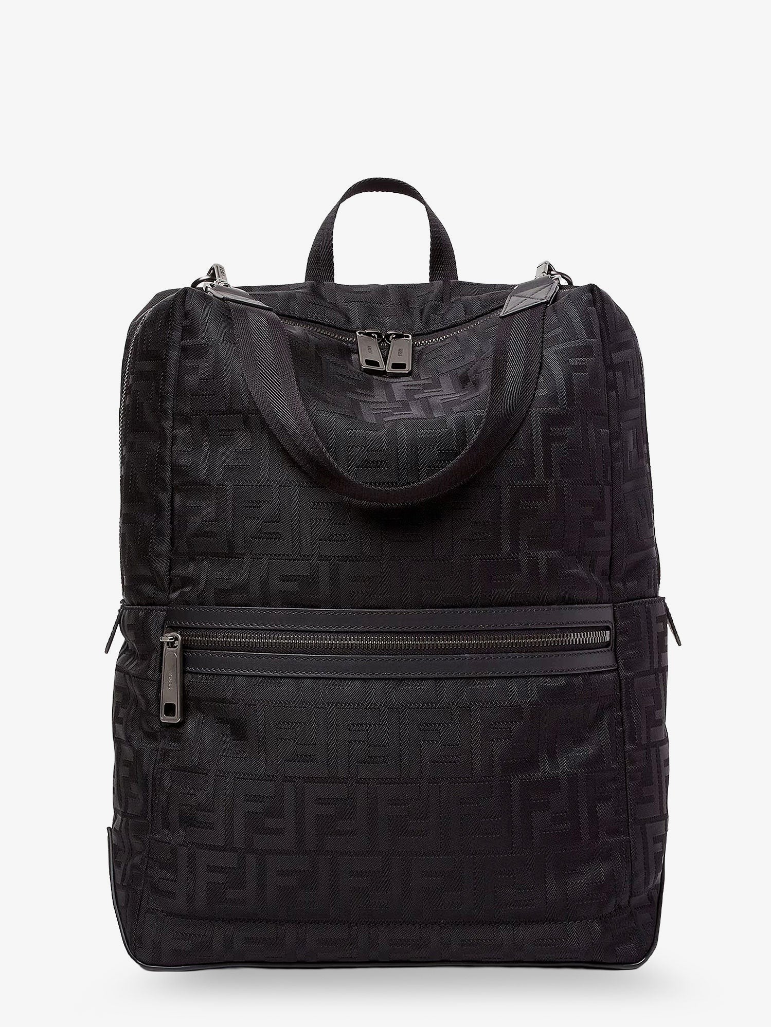 Fendi Men's Padded FF Nylon Fendi Lui Backpack Black