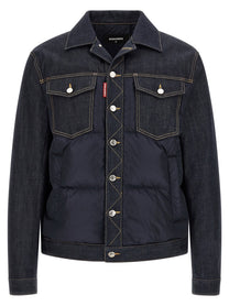 Dsquared2 Padded Hybrid Trucker Jacket Blue