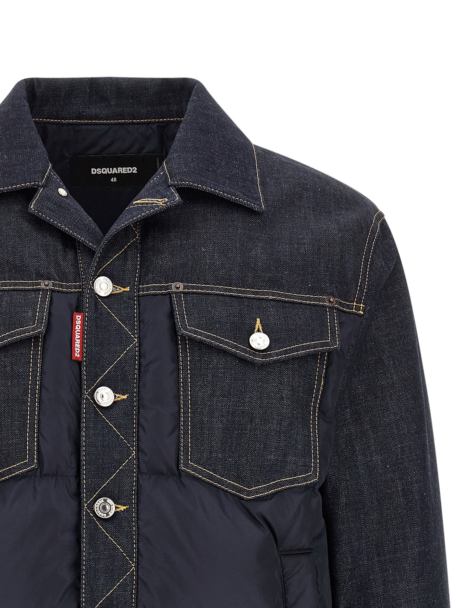 Dsquared2 Padded Hybrid Trucker Jacket Blue