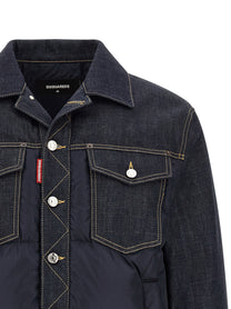 Dsquared2 Padded Hybrid Trucker Jacket Blue