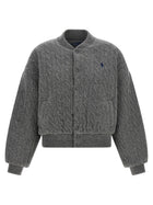 Polo Ralph Lauren Padded Knit Braided Bomber Jacket Grey