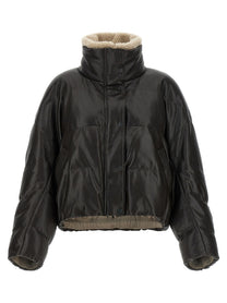 Brunello Cucinelli Padded Leather Jacket Brown