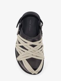 Rick Owens Women's Padded Megalace Platform Leather Sandals Black
