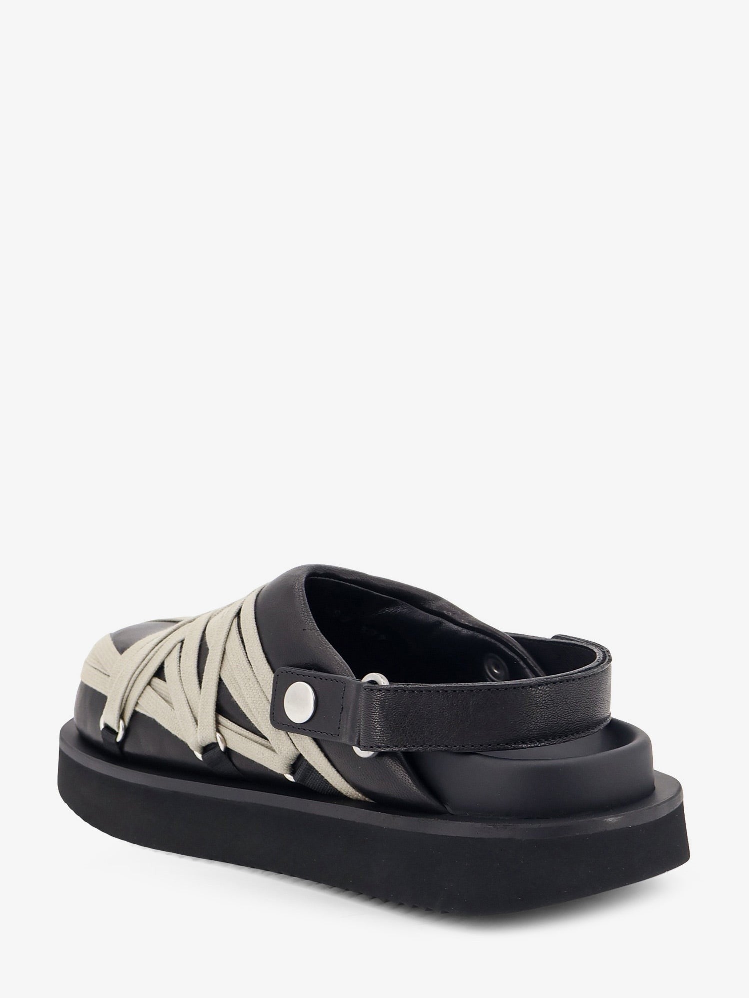 Rick Owens Women's Padded Megalace Platform Leather Sandals Black