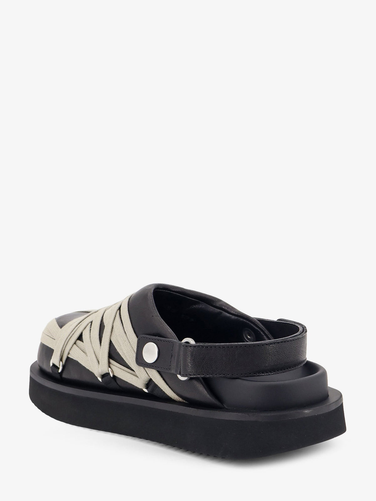 Rick Owens Women's Padded Megalace Platform Leather Sandals Black, view 3