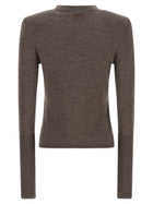 Pinko Padded Shoulder Sweater Brown, view 2
