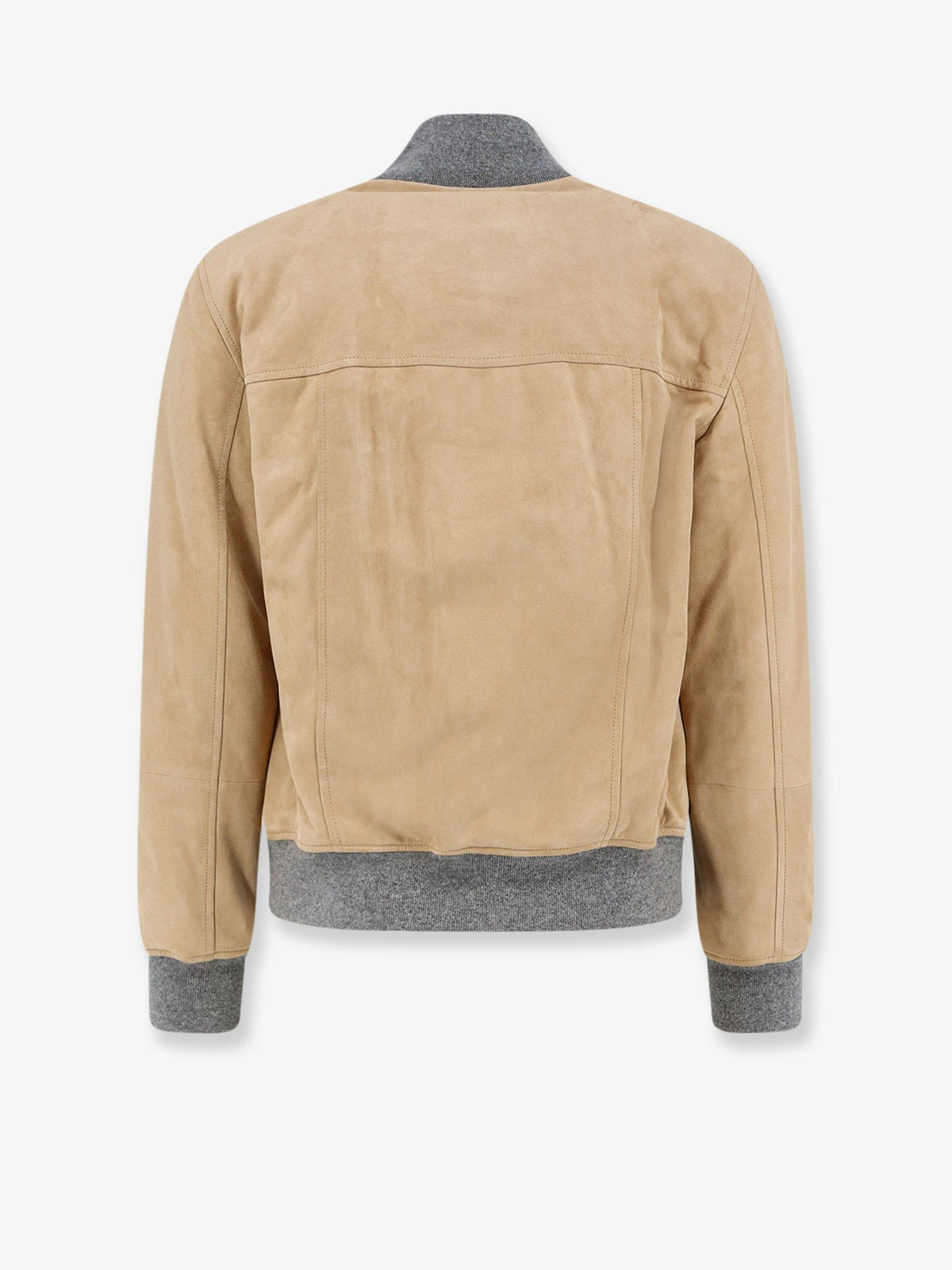 Brunello Cucinelli Men's Padded Suede Jacket Beige, view 2
