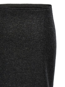 Victoria Beckham Padded Tube Detail Skirt Grey