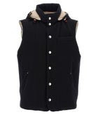 Brunello Cucinelli Padded Wool Vest Black