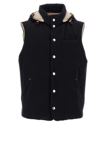 Brunello Cucinelli Padded Wool Vest Black