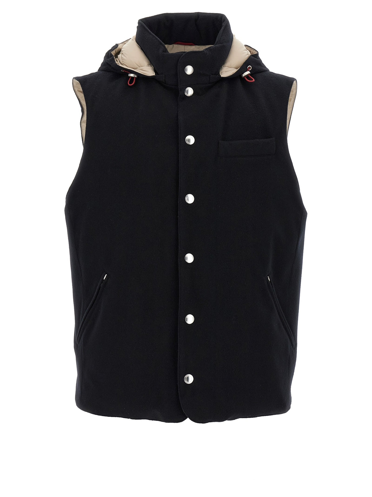 Brunello Cucinelli Padded Wool Vest Black