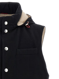 Brunello Cucinelli Padded Wool Vest Black