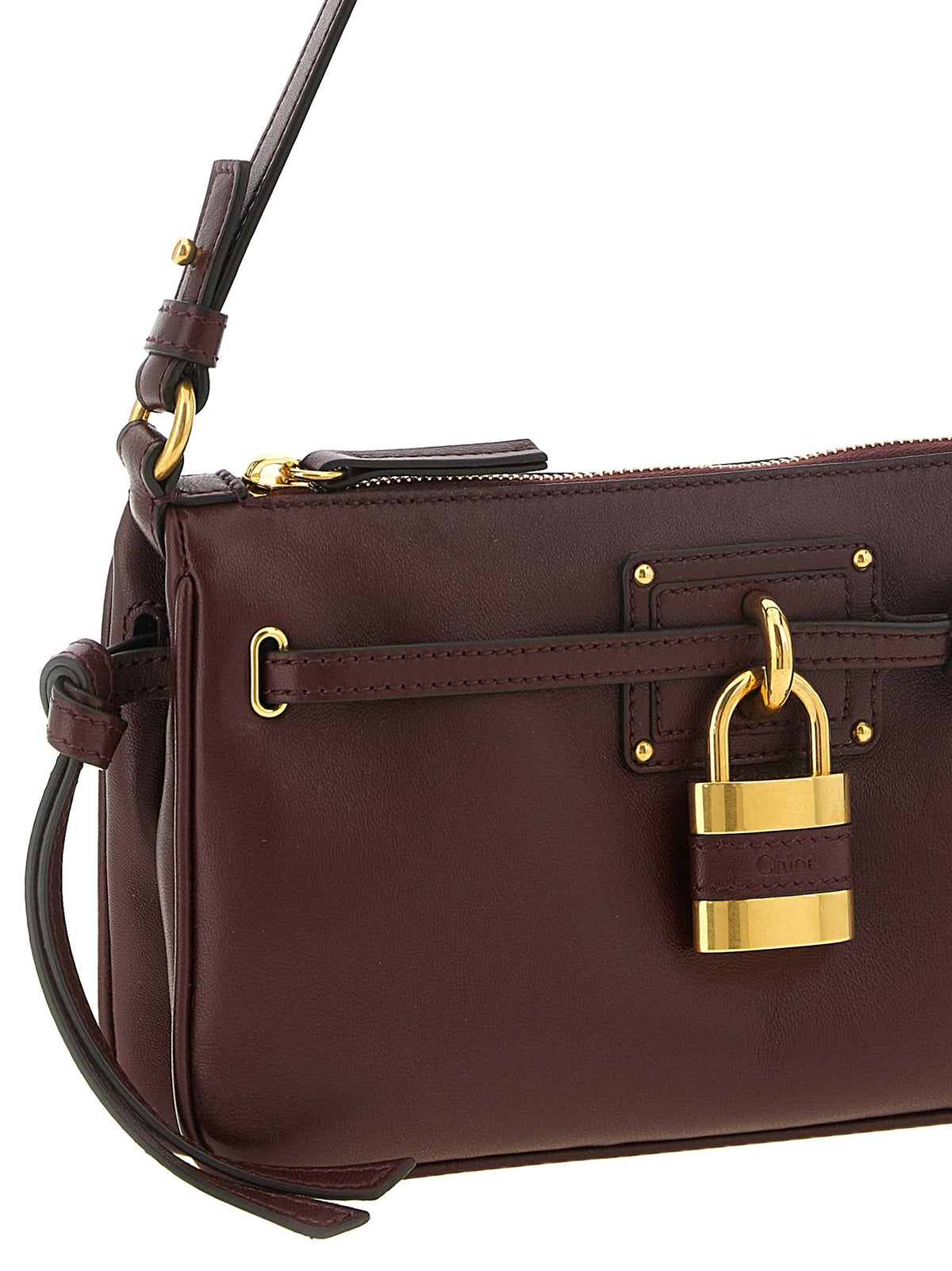 Chloé Paddington Sling Burgundy Mini Clutch Red, view 3