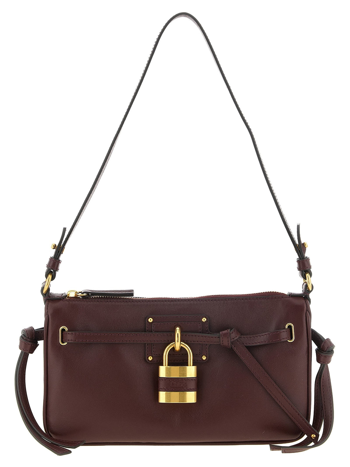 Chloé Paddington Sling Burgundy Mini Clutch Red