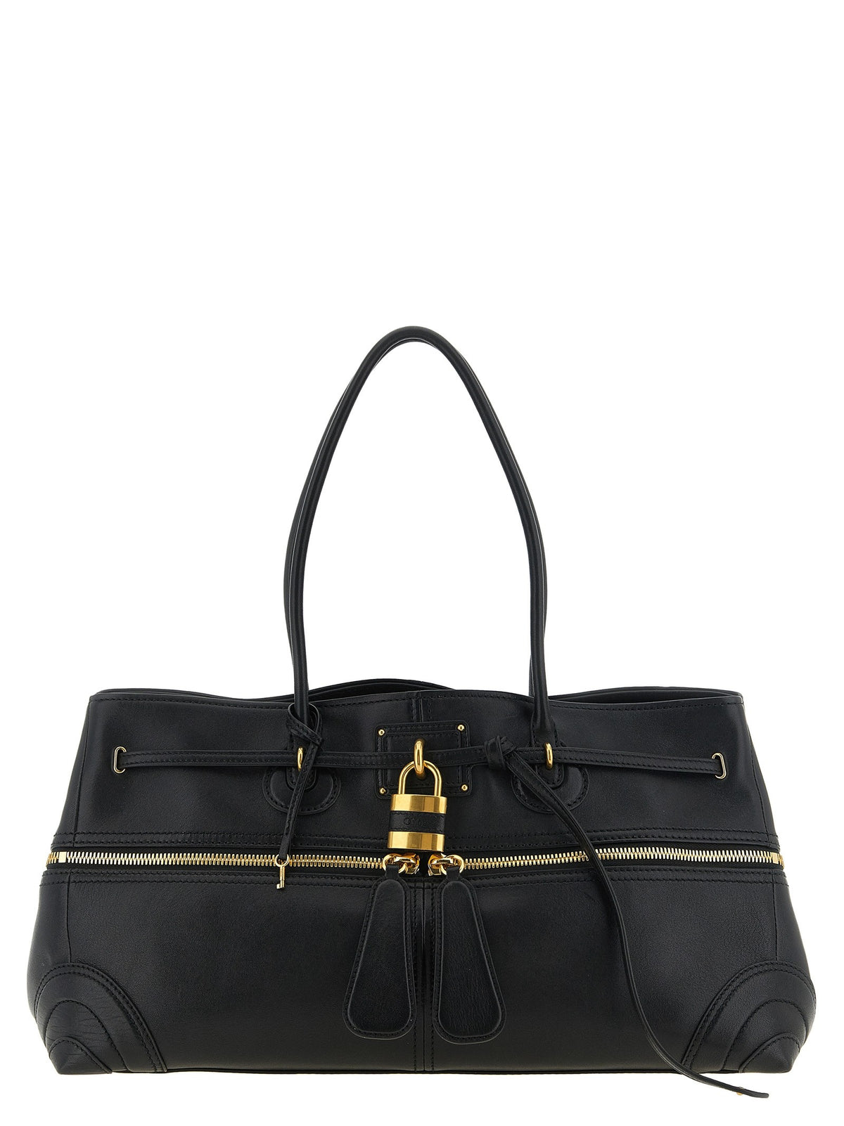 Chloé Paddington Sling Large East West Shoulder Bag Black