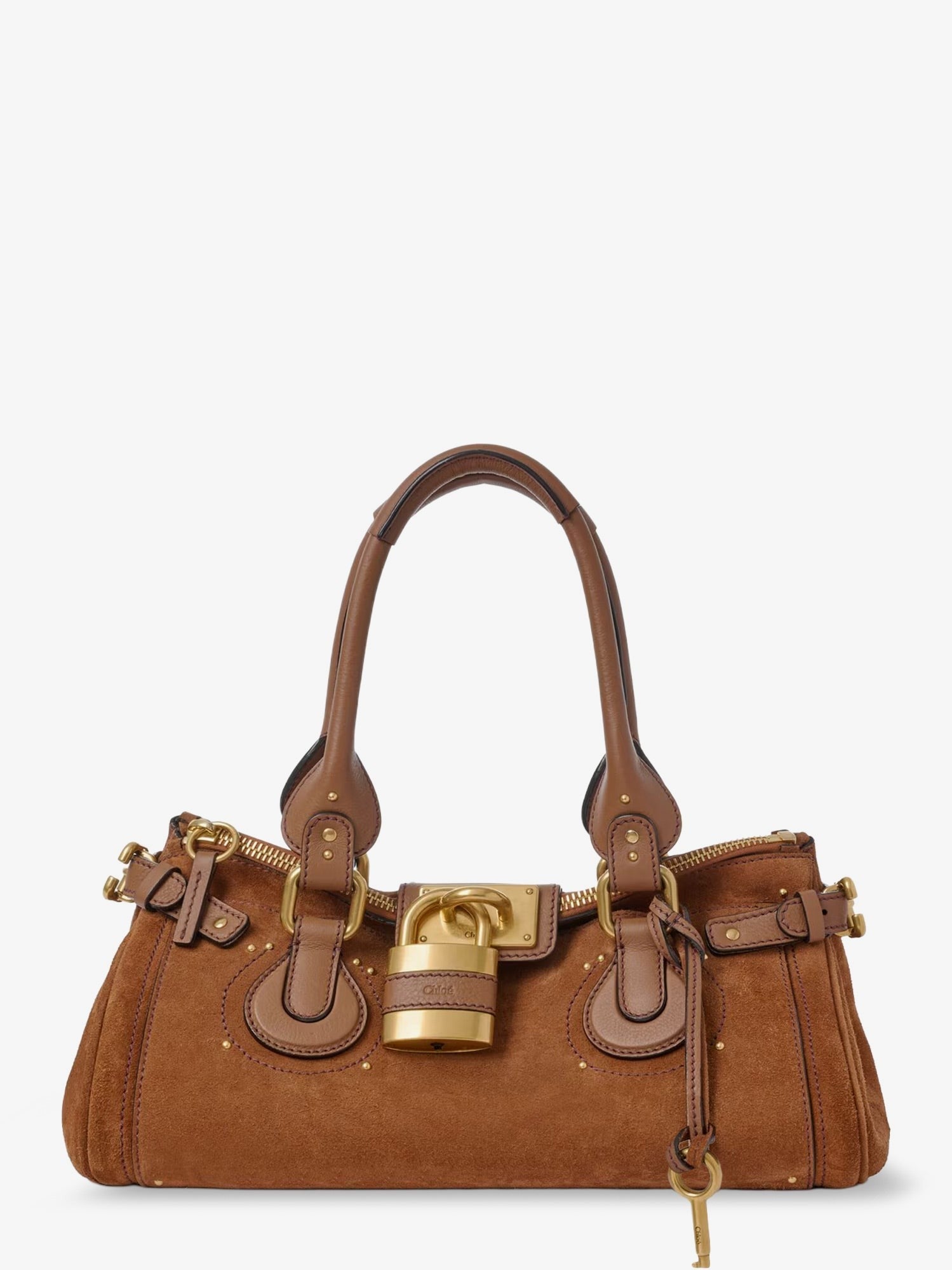 Chloé Women's Paddington Suede Shoulder Bag Brown