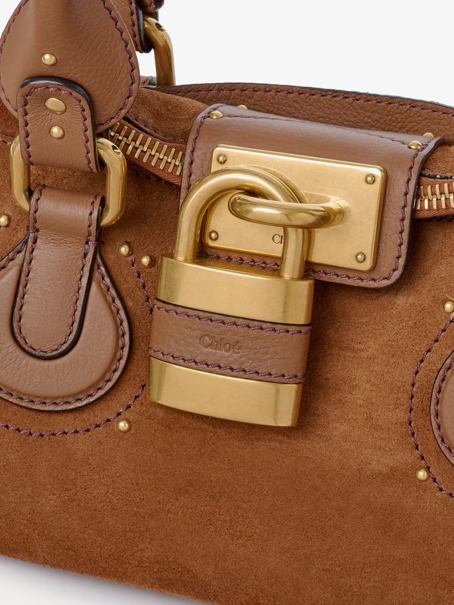 Chloé Women's Paddington Suede Shoulder Bag Brown
