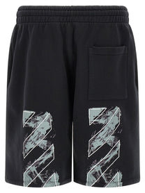 Off-White Paint Diag Skate Bermuda Shorts Black