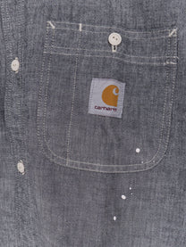 Carhartt Wip Men's Painter Used Effect Cotton Shirt Black, view 3