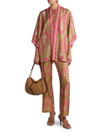 ETRO Women's Paisley Foliage Bootcut Pants Multicolor